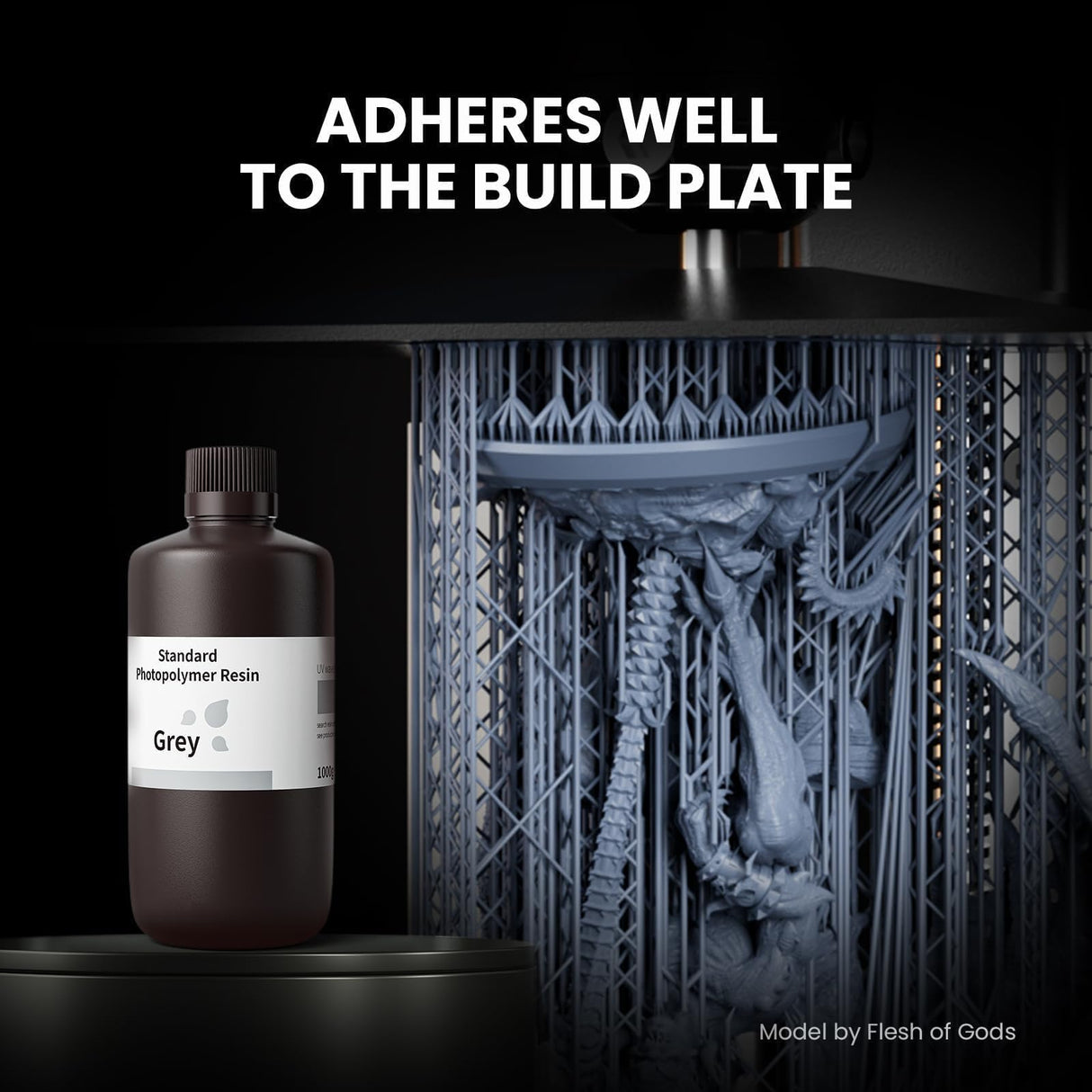 ELEGOO Standard Photopolymer Resin LCD UV-Curing Resin 405nm 3D Printer Resin for Mars Saturn Jupiter MSLA DLP LCD 3D Printing Grey 1000g ELEGOO