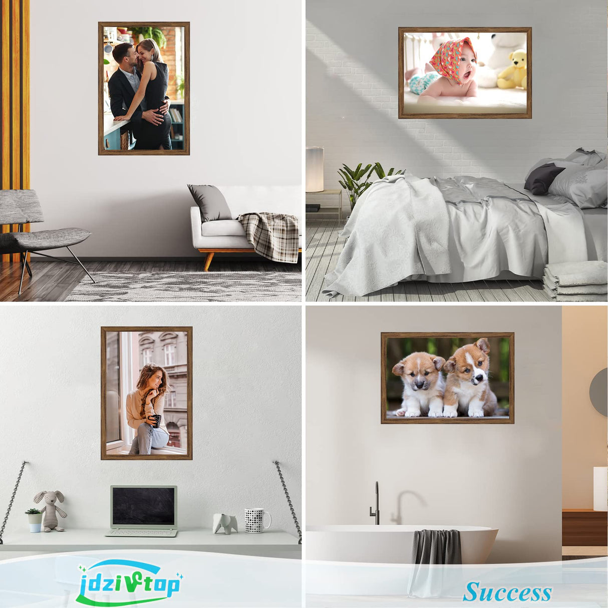 20x28 Frame Rustic Brown, Distressed 28x20 Picture Frame, Art Pic Hanging Poster Frame, 20 by 28 Gallery Family Concert Portrait Wall Photo Frame Anniversary/Birthday/Wedding/Thank you/Christmas Gift JDZIVTOP