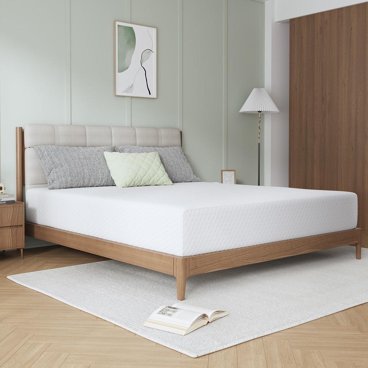 Novilla 14 Inch Queen Size Mattress, Queen Memory Foam Mattress in a Box with Cooling Wave-Cut & High-Density Support Foam for Contour Support & Motion Isolation, Medium Firm with Edge Support Novilla