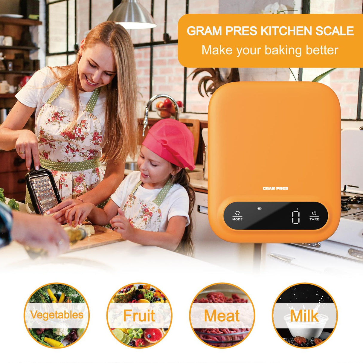 GRAM PRES Digital Food Scale 11lb/0.01oz, Kitchen Scales Digital Weight Grams and Oz for Weight Loss, Baking and Cooking,LED Display GRAM PRES
