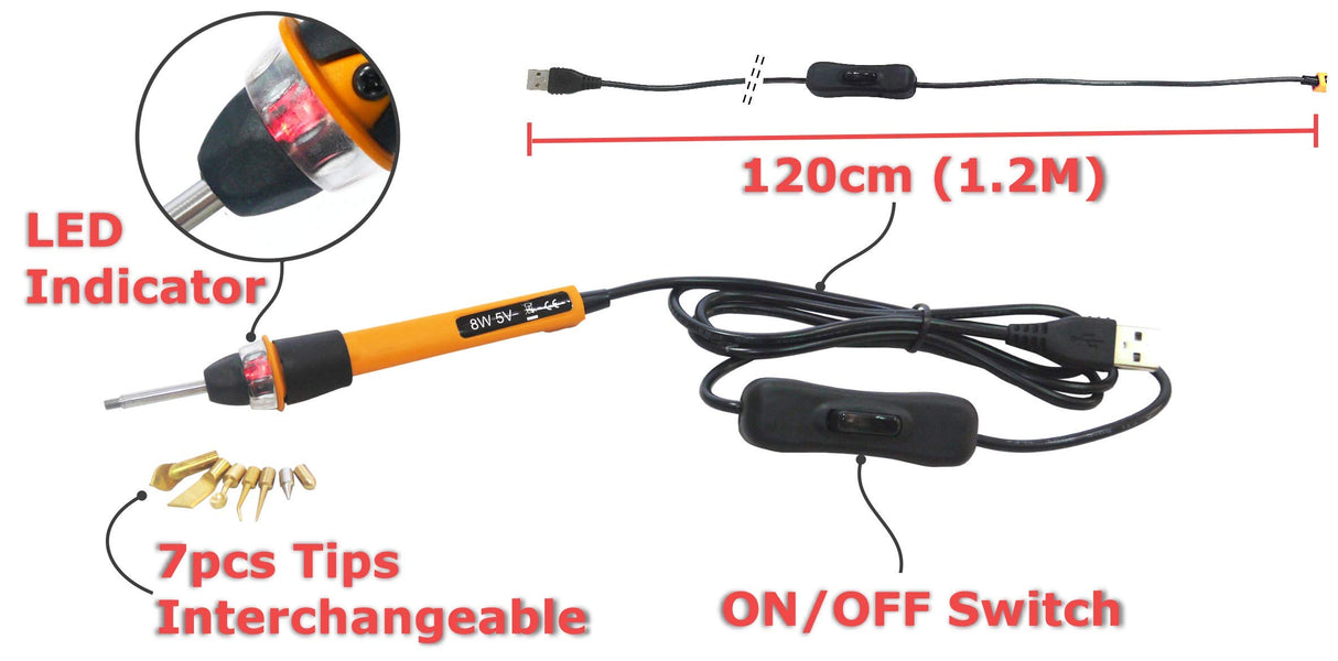 KINGTOOL 3D Printer Accessories Tool Kit, 3D Printing/Modify Finishing Tool, Cleaning Needle, Scarper, (USB Powered) (Scarlett) KINGTOOL