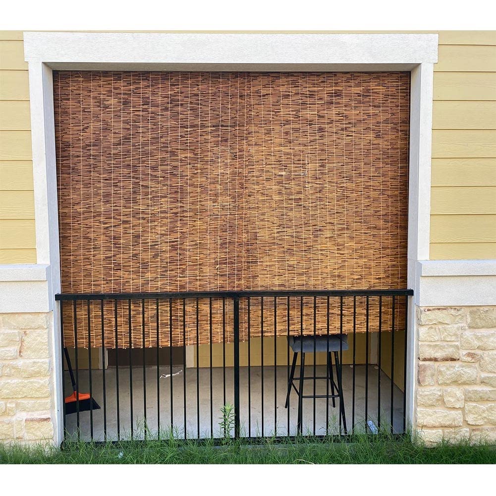 YYQ SHOP Brown Bamboo Window Shades Blinds Retro Bamboo Curtains Roller Shades with Lifting Bamboo Roll Up Window, 24x36 32x72 40x64 Custom Matchstick(Size:24(W) x 36(H) inches) YYQ SHOP