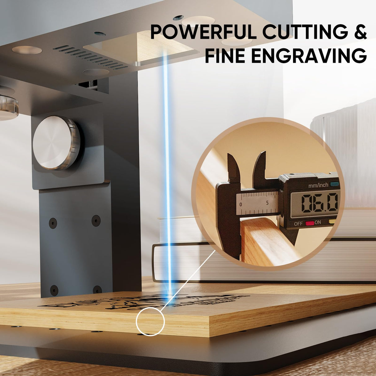 Monport 6W Laser Engraver,Portable Handheld Laser Engraving Machine,0.01mm High Precision 5000mm/s High Speed Laser Marking Machine for Wood,Leather,Cardboard,Kraft,Aluminum,Stainless Steel etc. Monport