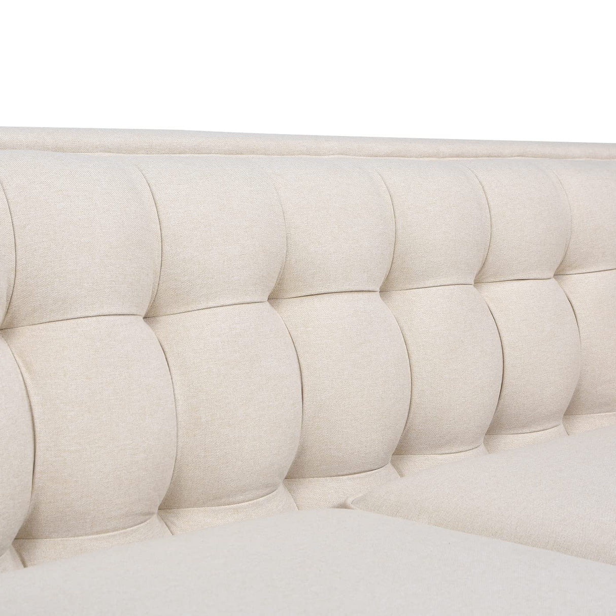 Jennifer Taylor Home James 74" Modern Tuxedo Sofa, Sky Neutral Beige Polyester Jennifer Taylor Home