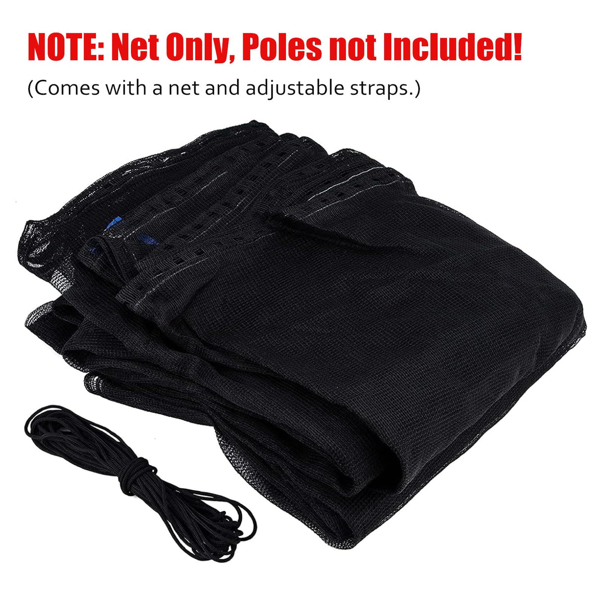 Cliselda Trampoline Net Replacement 14 ft 6 Poles, Safety Enclosure Net for 14 Foot Round Frame Trampolines, Breathable and Weather-Resistant, Adjustable Straps(Net Only,Poles not Includ) Cliselda