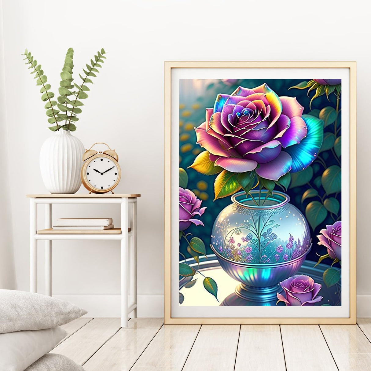 YSUNETER Rose Diamond Art Kits for Adults, Round Full Drill Diamond Painting Kits for Beginners Gem Art Painting Kits, DIY 5D Diamond Dots Painting with Diamond Arts and Crafts Decor YSUNETER