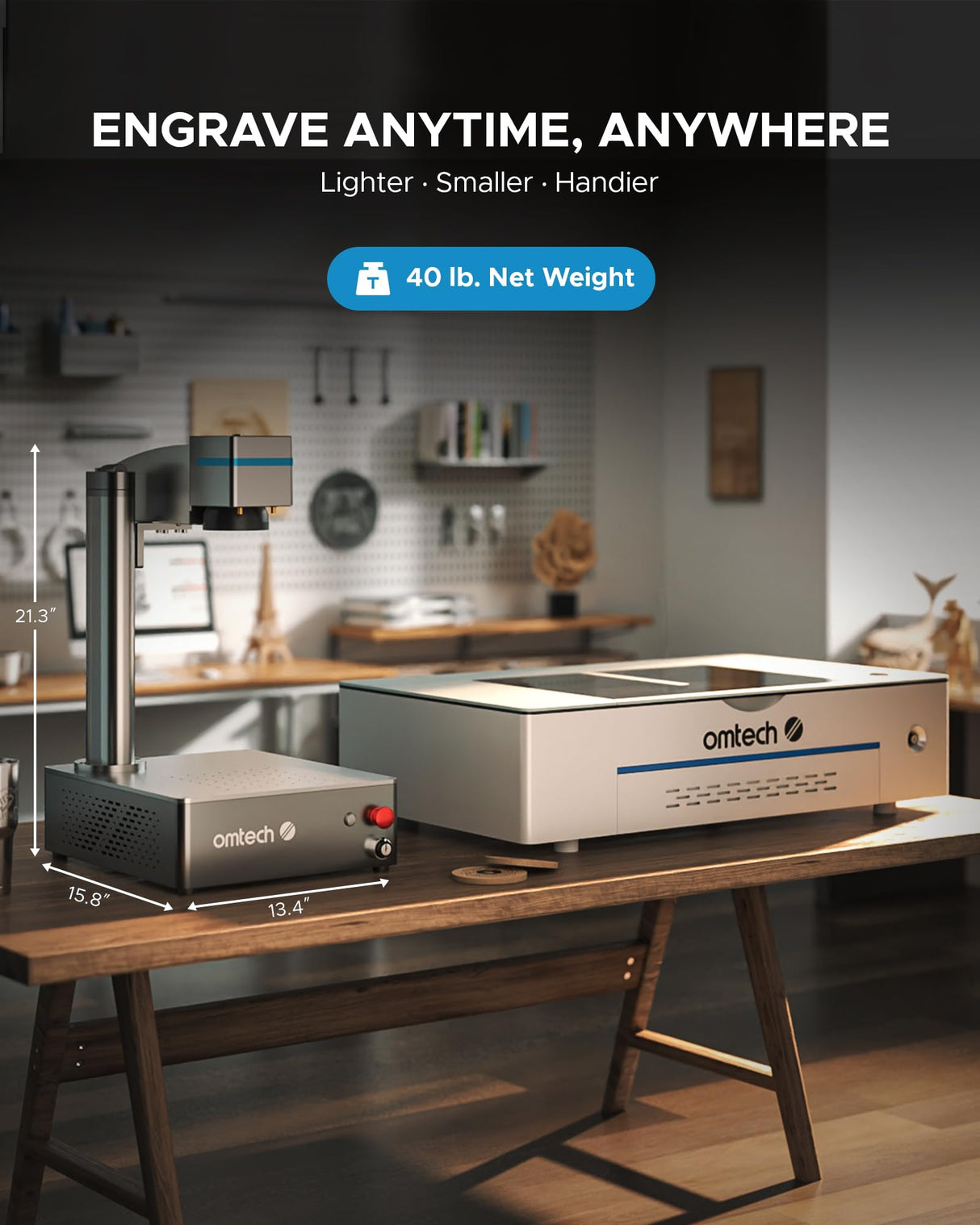 OMTech 30W Fiber Laser Engraver, LightBurn Compatible Laser Marking Machine with Red Dot Pointer for Metal Marking, 5.9"x5.9" Metal Etching Machine with 100,000 Hour Lifespan EZCad Included OMTech