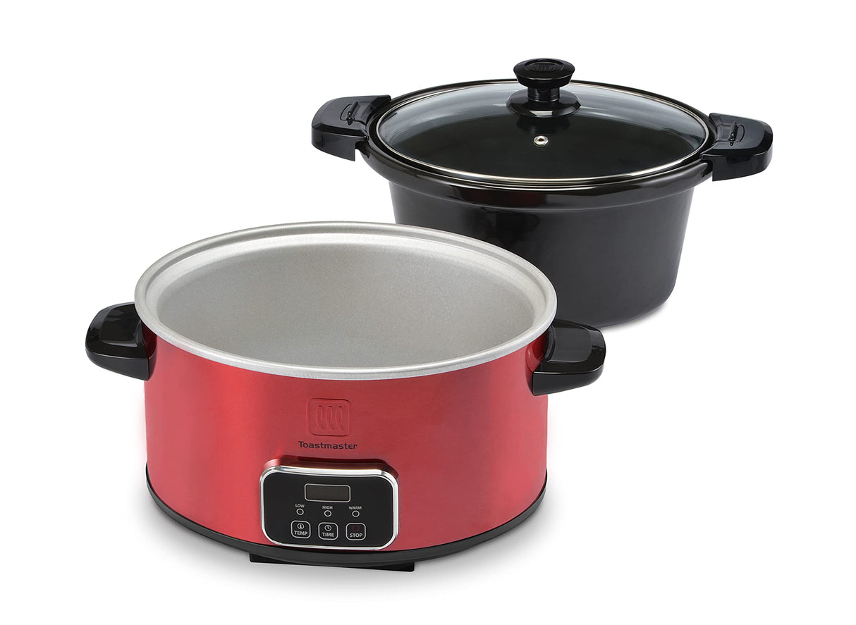 Toastmaster 4-Quart Digital Slow Cooker with Locking Lid (Red) Toastmaster