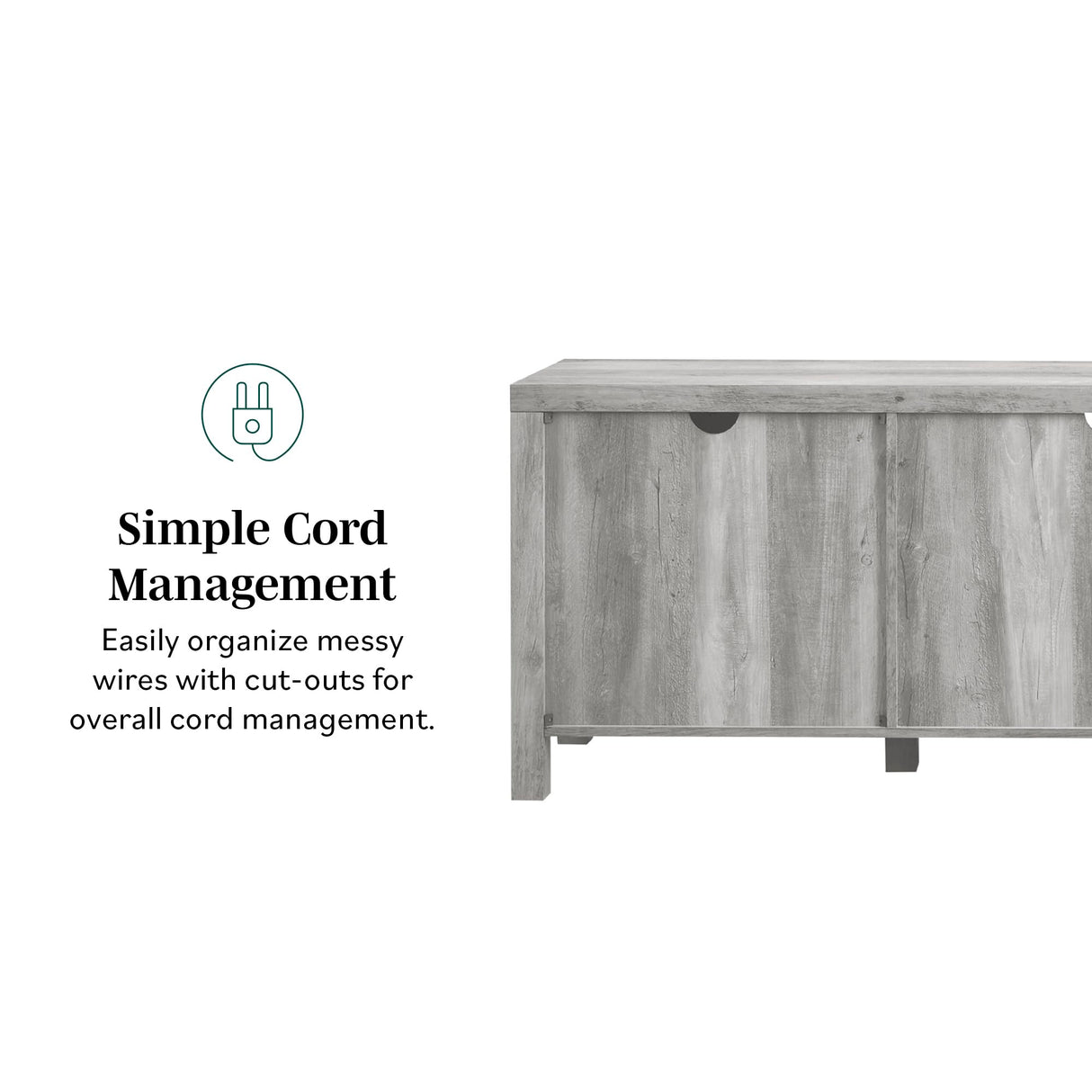 Walker Edison Georgetown Modern Farmhouse Double Barn Door TV Stand for TVs up to 80 Inches, 70 Inch, Stone Grey Walker Edison