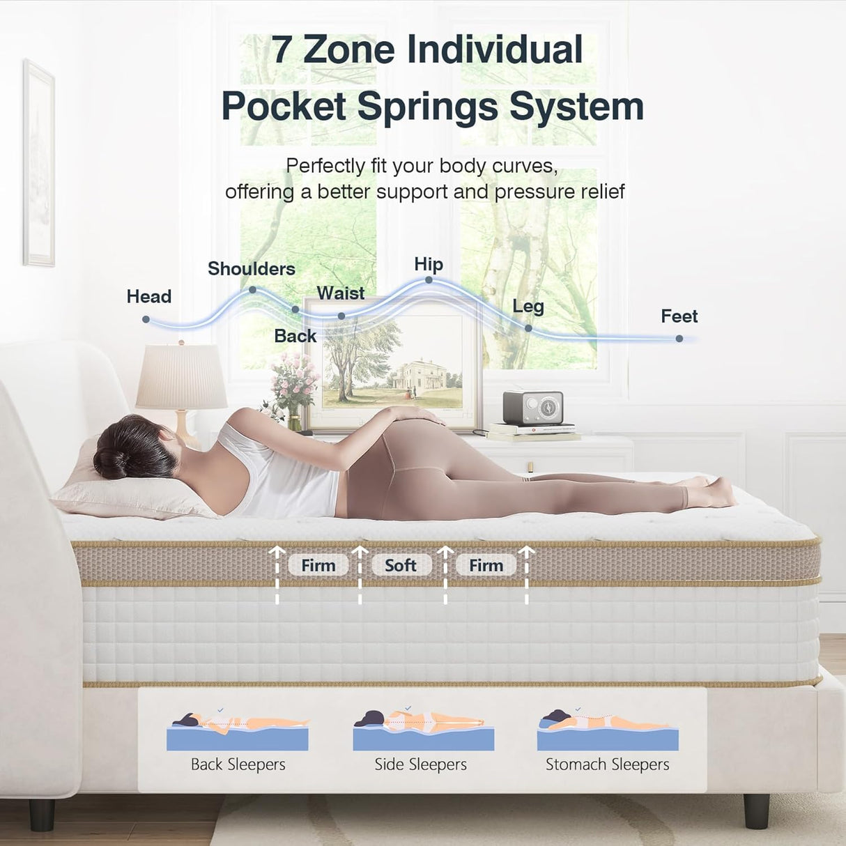 Queen Size Mattress, Upgrade Strengthen Firm 14 Inch Hybrid Queen Mattress in A Box, Mattress Queen With High Density Memory Foam and Independent Pocket Springs, Strong Edge Support,Relieve Back Pain EEN EEN SLEEP