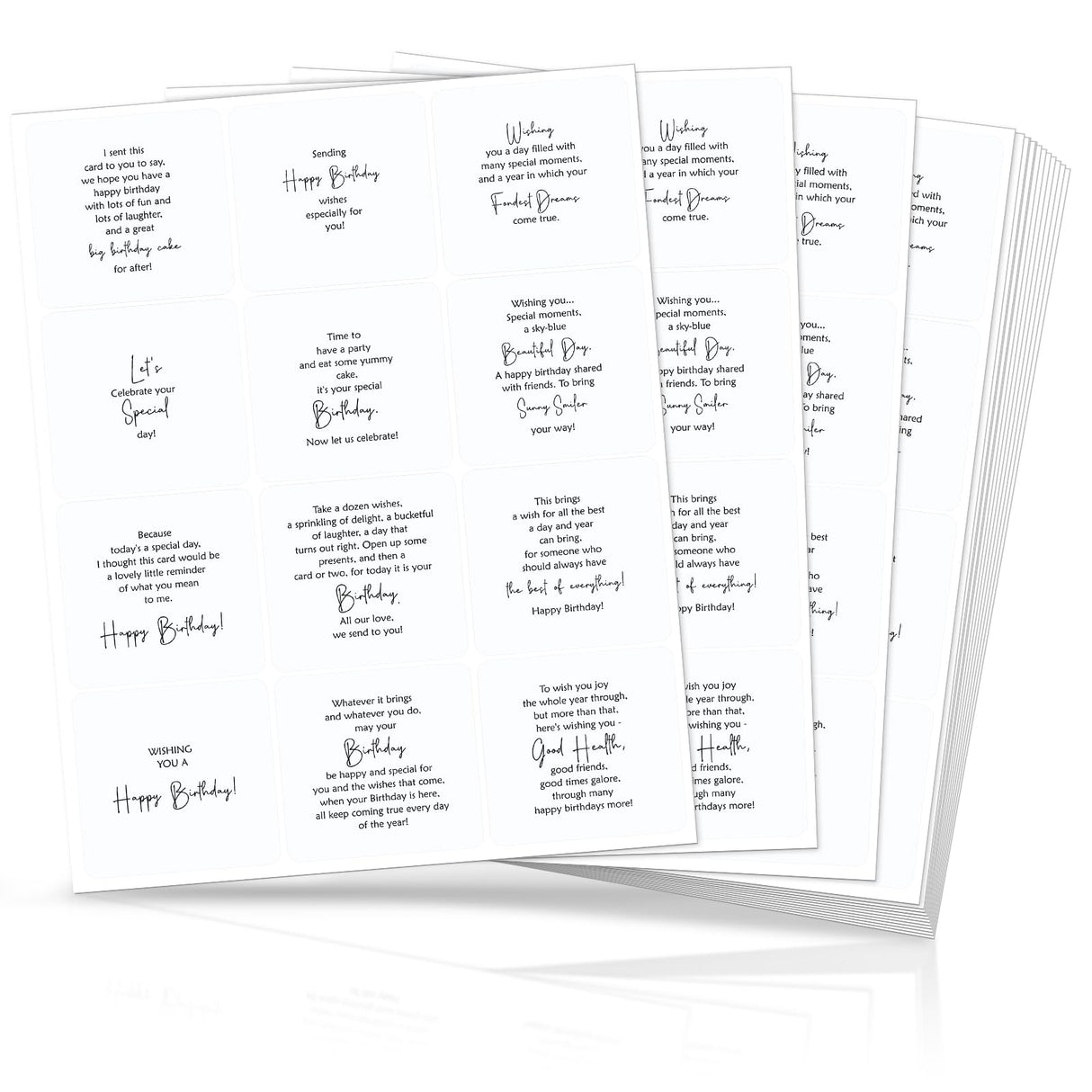 Watersay 240 Pcs Birthday Selection Peelable Stickers for Birthday Card Making Peelable Stickers for Adults Verses and Sentiments DIY Card Making Accessories Decoration Watersay