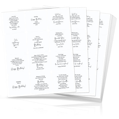 Watersay 240 Pcs Birthday Selection Peelable Stickers for Birthday Card Making Peelable Stickers for Adults Verses and Sentiments DIY Card Making Accessories Decoration