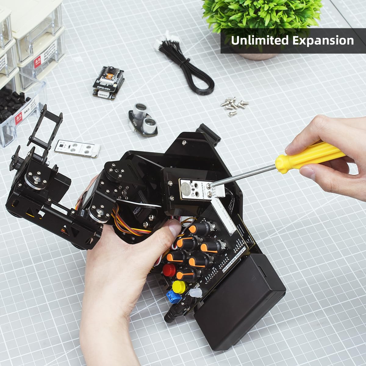 Robotic Arm with Arduino 5DOF/Axis AI Smart Robot Arm Open Source STEM Educational Building Robotics & Engineering Kits, Science/Coding/Programming Set, miniArm Standard Kit LewanSoul