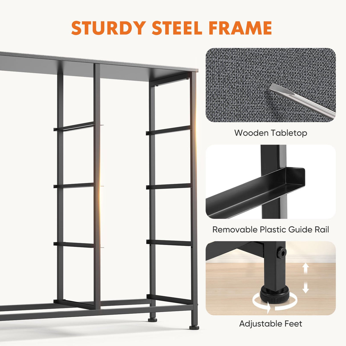 Sweetcrispy 8 Drawer Dresser with Fabric Bins Fabric Storage Tower Organizer for Bedroom Closet Hallway Entryway Tall Chest of Drawers with Steel Frame Wood Top Easy Pull Handles,Grey Sweetcrispy