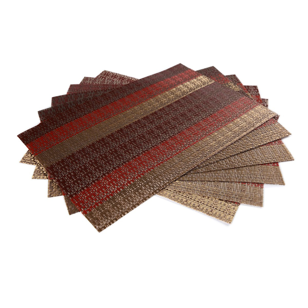 SICOHOME Placemats Set of 6, Red Vinyl Placemat for Dining Table, Home, Kitchen, Office and Outdoor SICOHOME