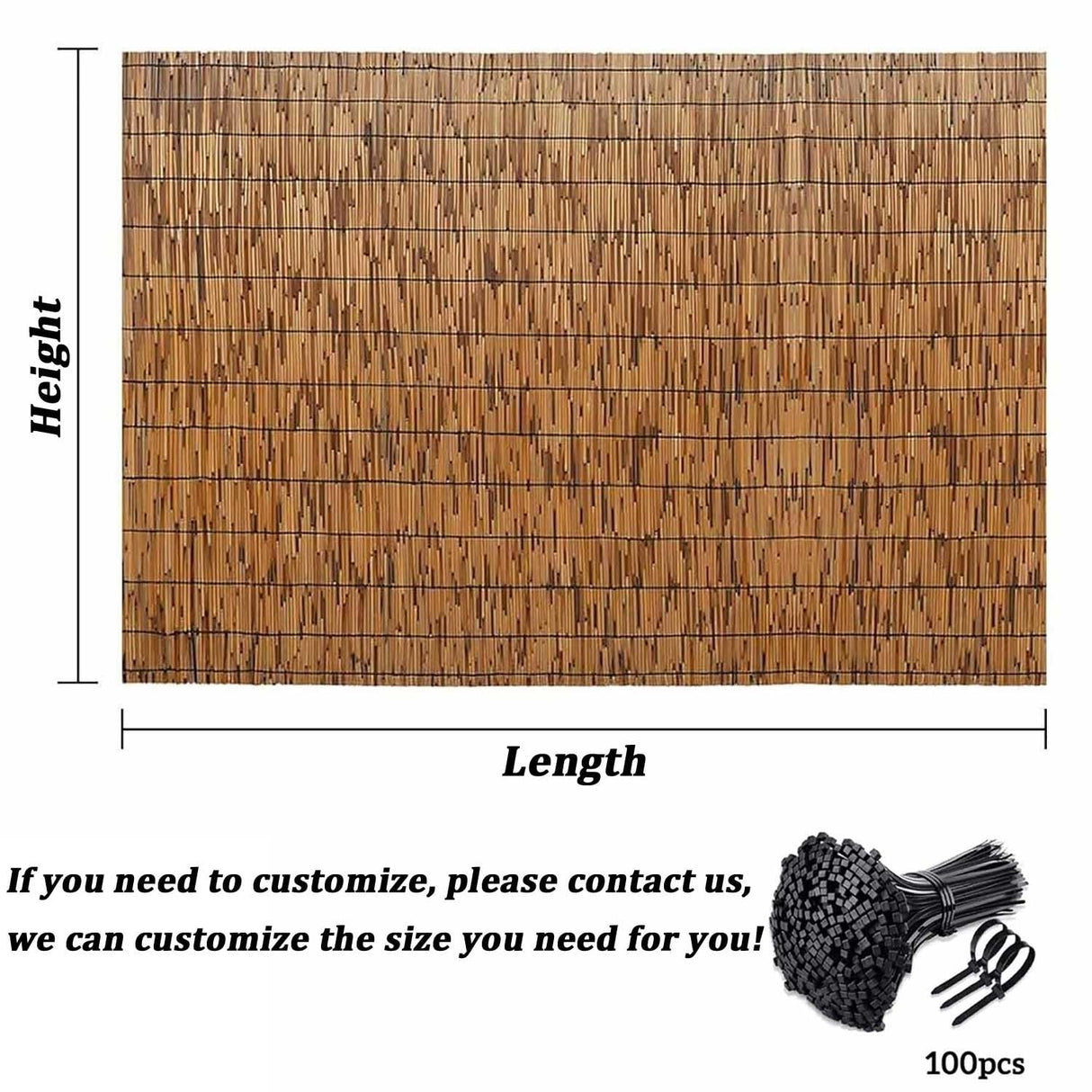 Privacy Fencing Bamboo Privacy Screen Natural Reed Fencing Rolls Balcony Screen Decorative Fences Backyard Divider Easy to Cut for Outdoor Privacy Screening(90 * 800cm(3 * 26ft)) WoodArtSupply