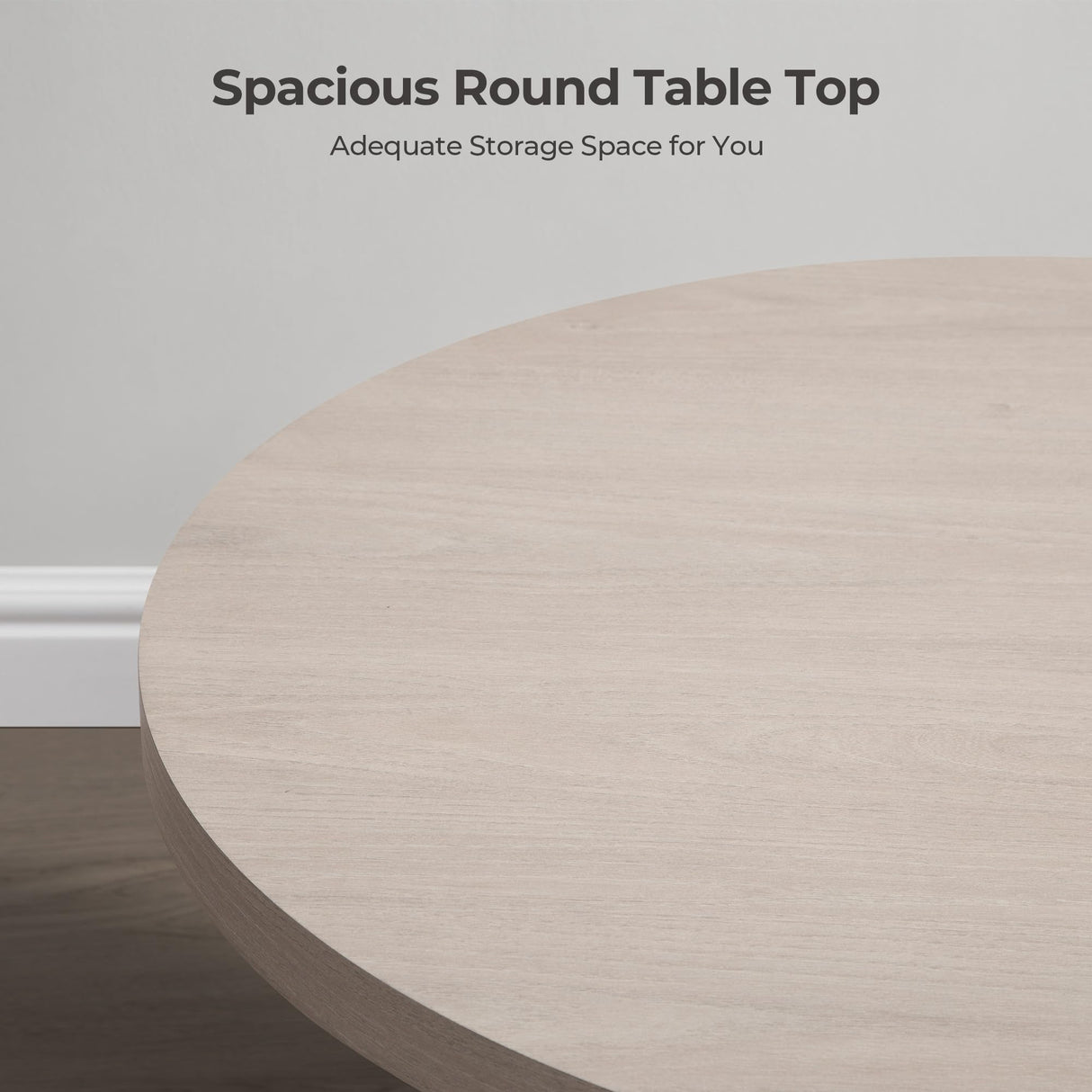 SICOTAS Round Coffee Table for Living Room, 32" Circle Modern Fluted Center Coffee Table with Storage, Mid Century Accent Tea Dining Table for Small Space, Apartment, White Alder SICOTAS