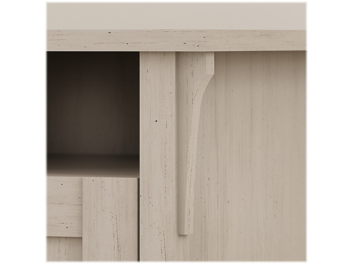 Bush Furniture Salinas 55 Inch W Corner Desk with Storage Cabinet, Antique White (SAD155AW-03) Bush Business Furniture