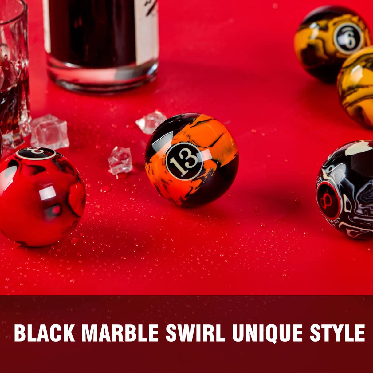 Billmart Premium Billiard Balls Pool Table Accessories 2-1/4" Regulation Size 16 Pool Balls Billiard Set Billmart