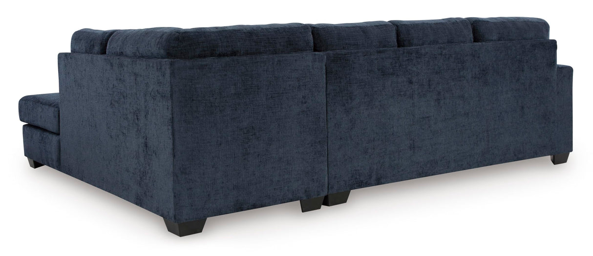Signature Design by Ashley Aviemore Casual L-Shaped 2-Piece Sectional with Chaise for Living Room, Blue Signature Design by Ashley