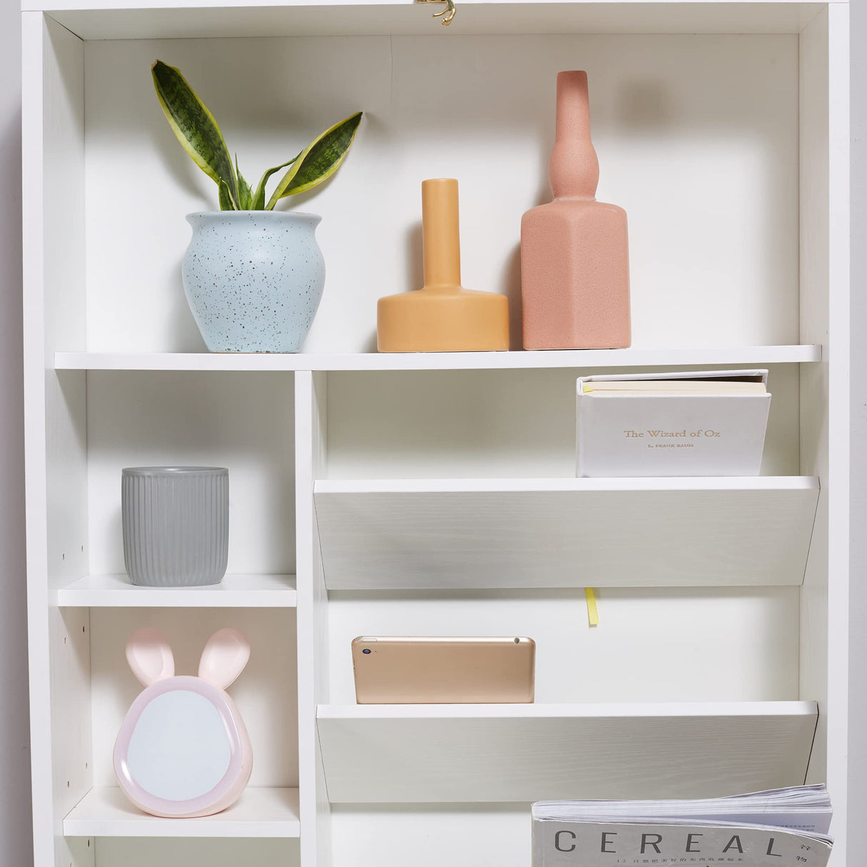 HOMCOM Wall Mounted Fold Out Convertible Desk, Multi-Function Floating Desk with Storage Shelf for Home Office, White HOMCOM