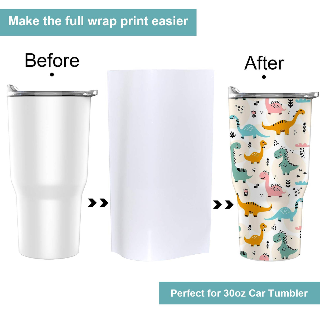 8x12 Inch Sublimation Shrink Wrap Sleeves, 60 Pcs White Sublimation Shrink Wrap for Tumblers, Mugs, Cups and More rebucas