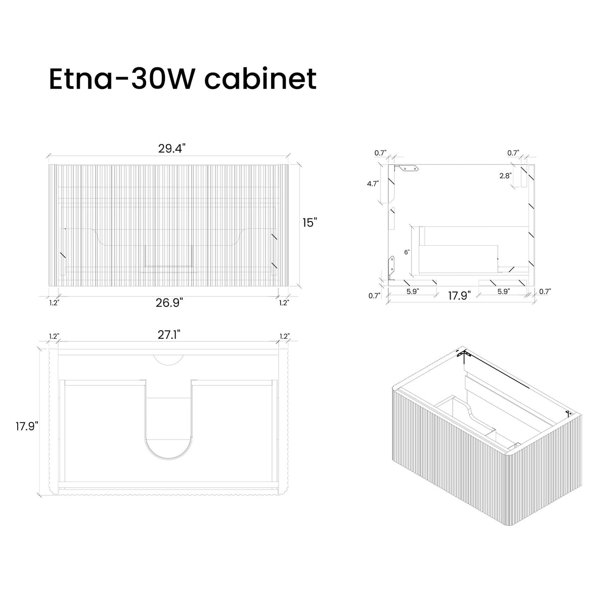 BLUHOUZZ Bathroom Vanity with Sink,Large Storage Wall Mounted Floating Bathroom Vanity with Overflow for Modern Bathroom, One-Piece Sink Basin Minimalist Bathroom Sink Cabinet BLUHOUZZ