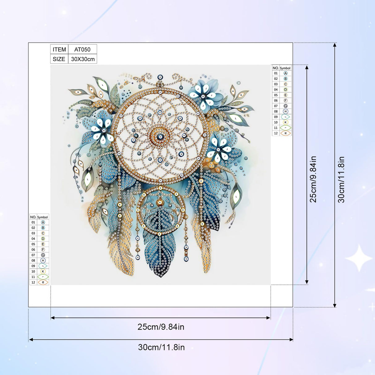 Diamond Art Painting Kits for Adults, 5D Special Shape Diamond Art Kits for Beginners, Crystal Rhinestones Diamond Art Painting for Home Wall Decoration Gift 12×12inch, Dreamcatcher with Feathers AiYuanzsh