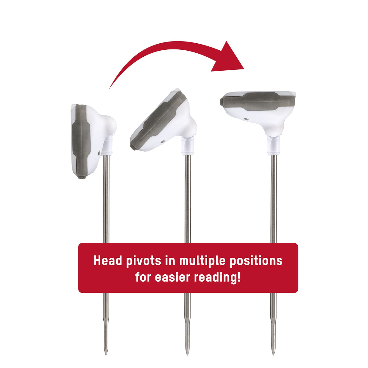 Taylor Pivoting Head Instant Read Digital Meat Food Grill BBQ Cooking Kitchen Thermometer with Protective Sleeve, Gray Taylor