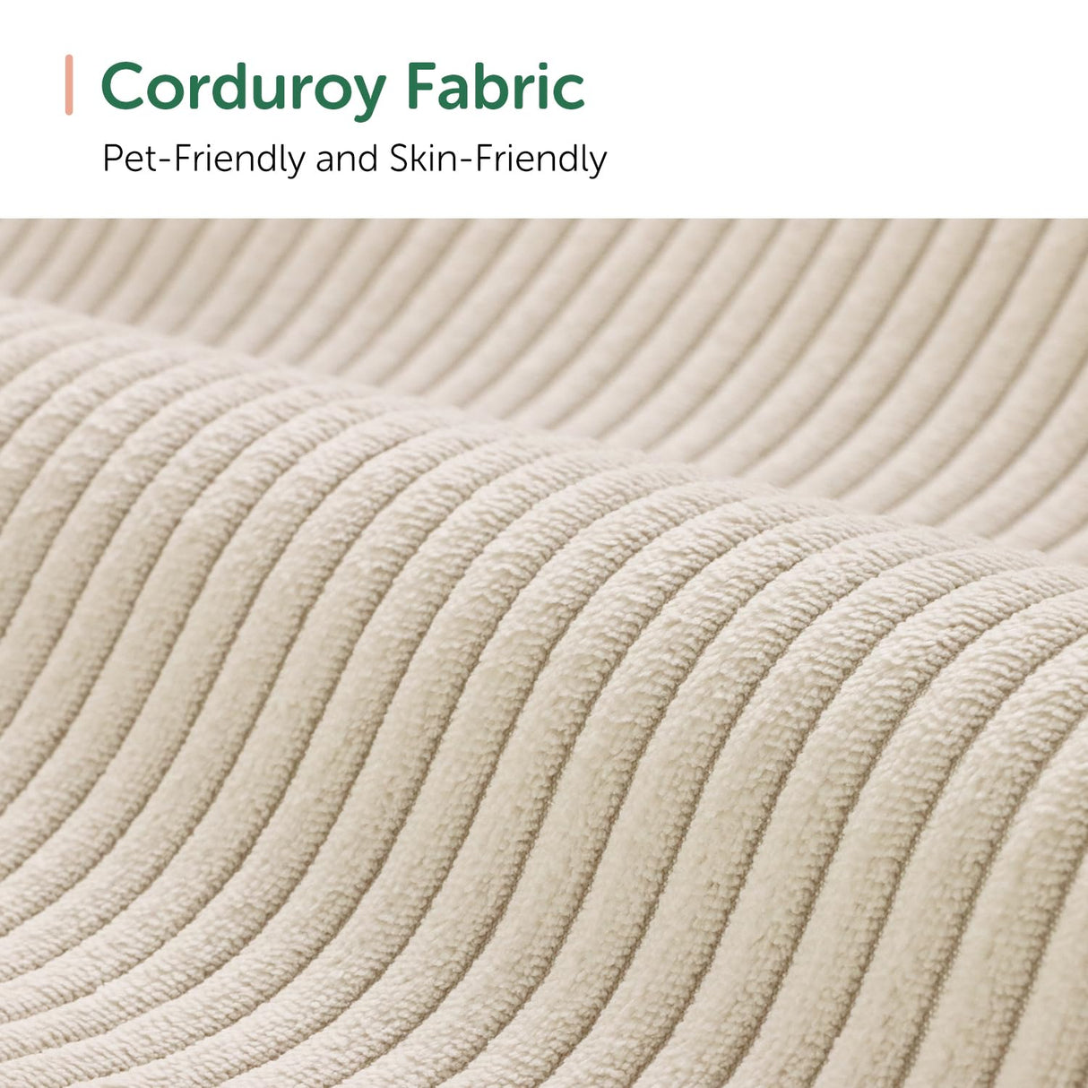 HONBAY Corduroy Sectional Couch with Storage U Shaped Sectional Sofa Modular Sectional Couches for Living Room, Beige HONBAY