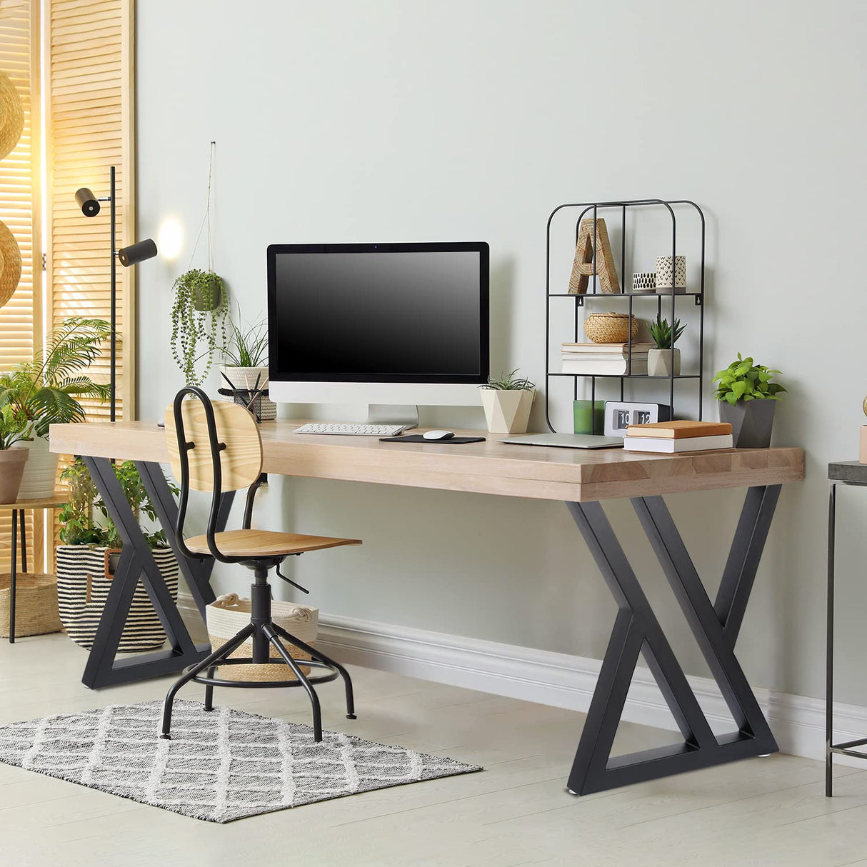 DorBuphan Table Legs Metal 2 PCS, Heavy Duty Steel Furniture Legs 28 inch, Industrial Modern DIY Desk Legs for Desks, Bench and Tables DorBuphan