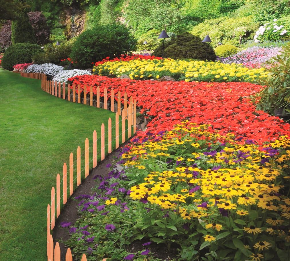 Greenes Fence Cedar Wood Garden Picket Fence 16" H x 8' L (4-Pack, 32' Total) Greenes Fence