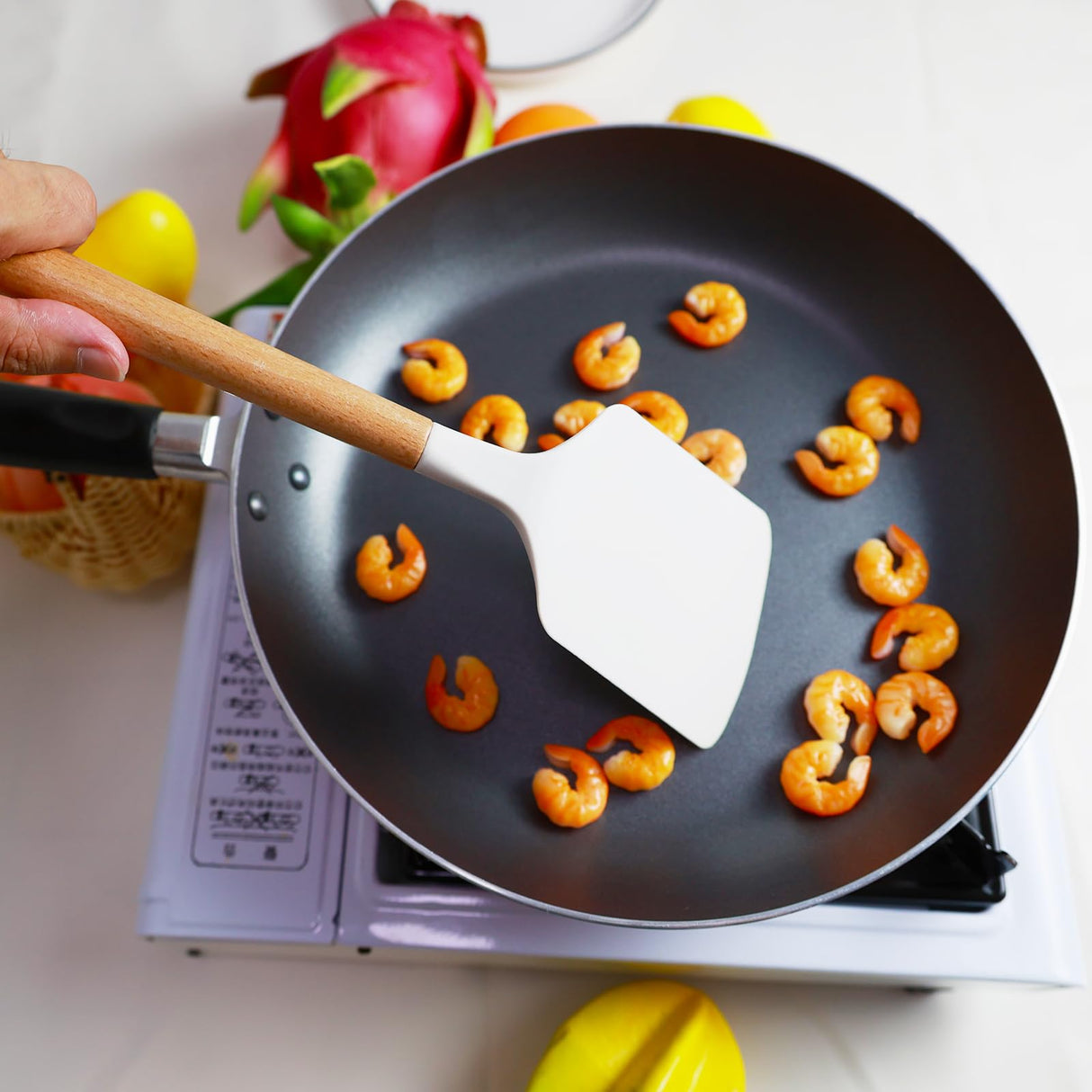 KLAQQED 2Pcs Spatula Silicone Spatula Set Turner Kitchen Spatulas Silicone Heat Resistant for Nonstick Cookware Rubber Wok Spatula, Plastic Spatula Silicone for Cooking Use Kitchen Utensils Set White KLAQQED