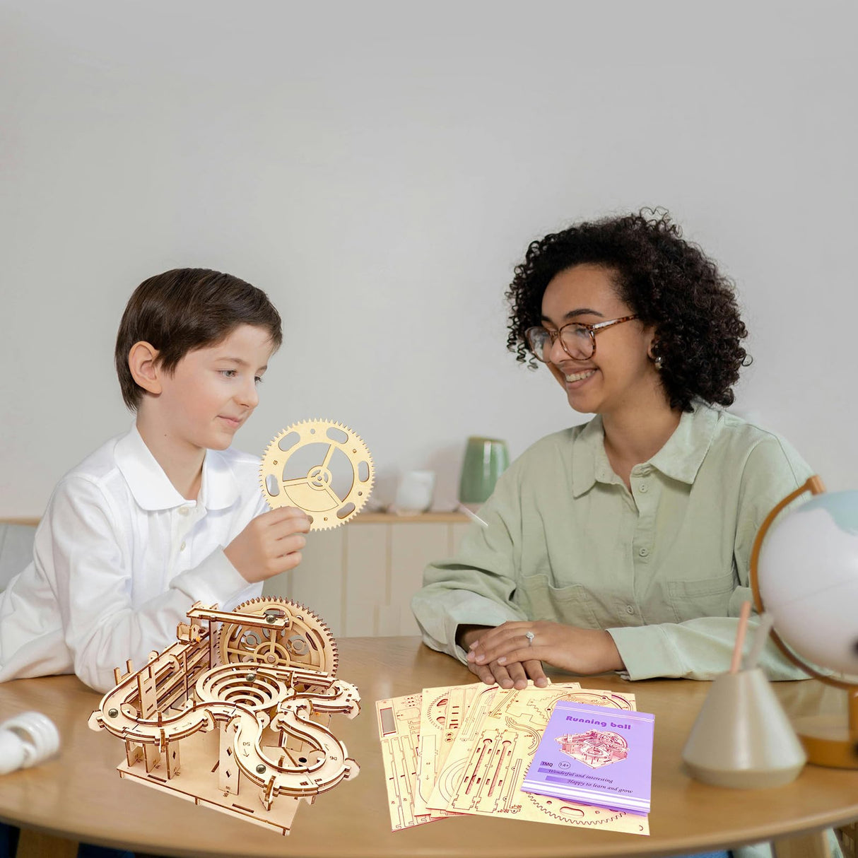 3D Puzzle Wooden Marble Run for Adults DIY Mechanical Puzzle Assembly Wood Crafts to Build Wood Model Kit for Kids Age 14+Years Old IQIETOY