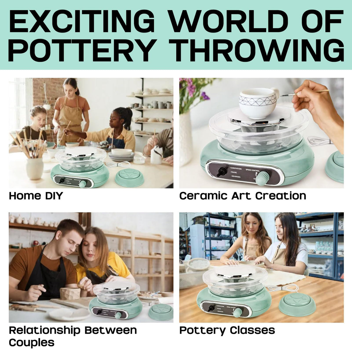 Pottery Wheel,Mini Pottery Wheel for Kids,Kids Pottery Wheel kit,Ages 4-8 Crafts Kits for Kids Ages 8-12,Sculpting Clay Tools & Arts Supplies Arts GRACELOOK