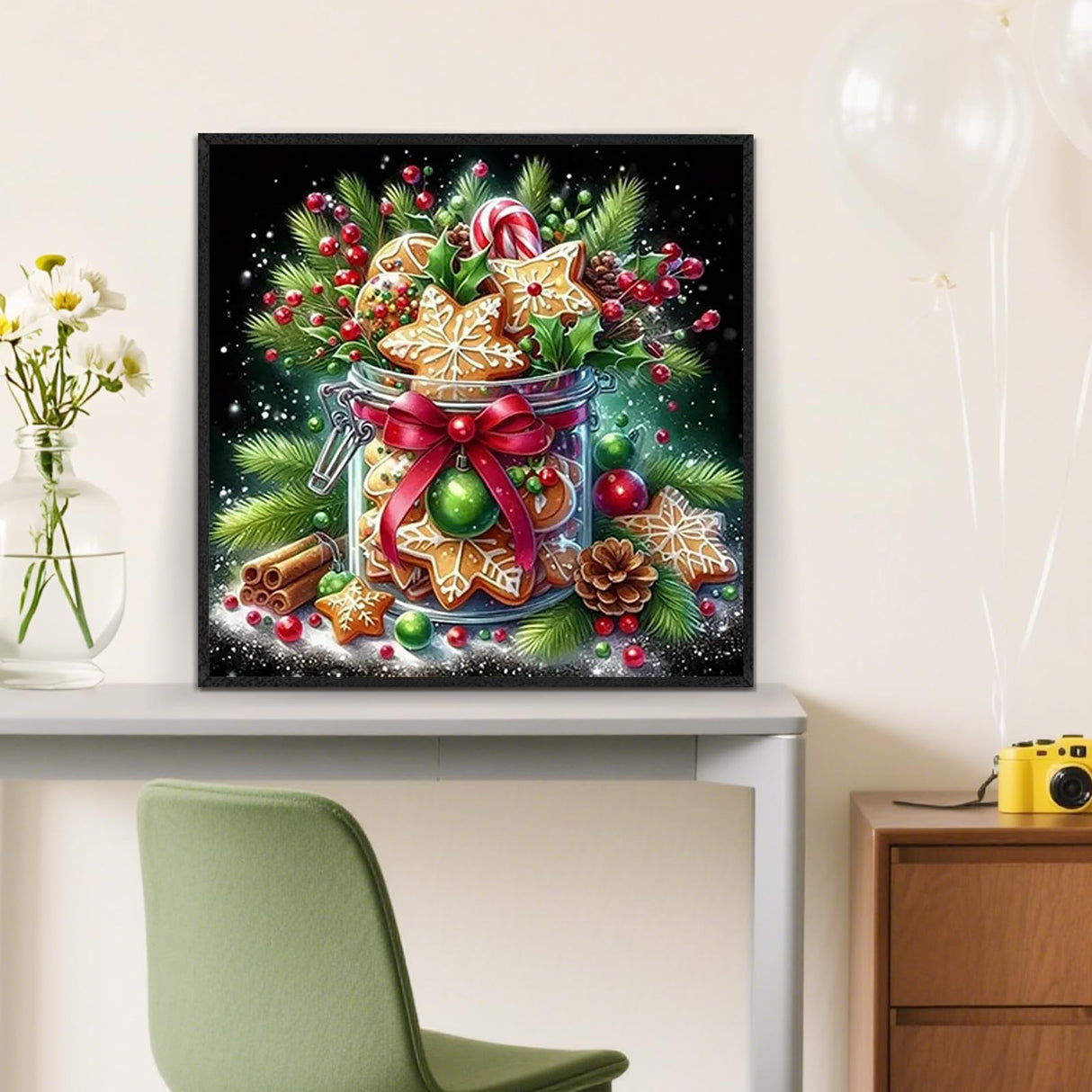 Christmas Cookie Cup Diamond Painting Kits for Adults, 5D Winter Diamond Art Kits for Adults Beginners, DIY Full Round Drill Diamond Dot Painting Gem Art Kits for Adult, Home Wall Decor 13.8x13.8 Inch LKHMVCA