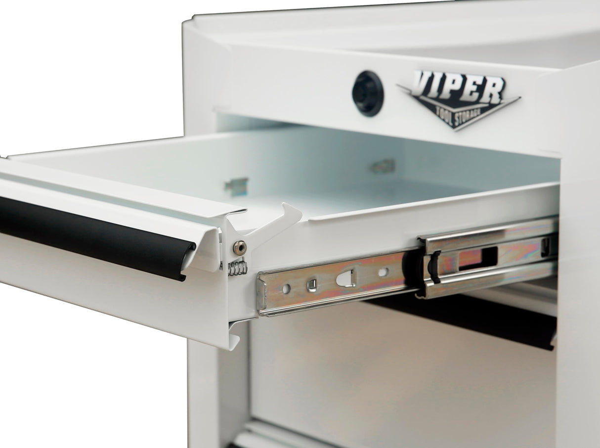 Viper Tool Storage 16-Inch 5-Drawer Rolling Steel Cart, White Viper Tool Storage