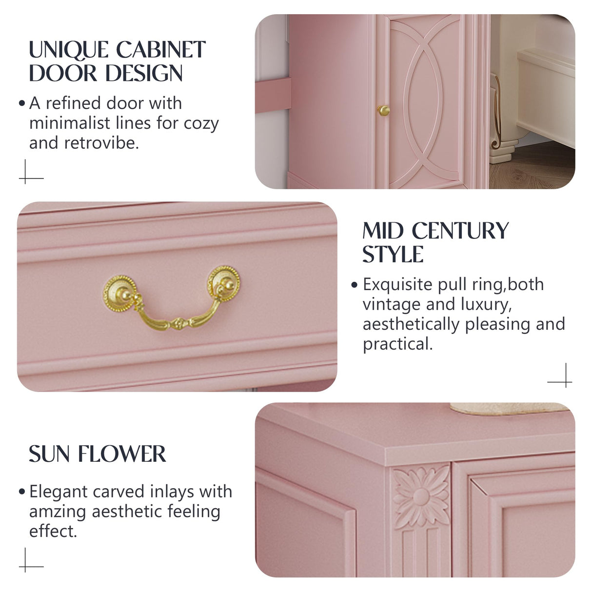 Lareth Makeup Vanity Desk with Lighted Mirror, 39.4 inch Small Vanity Table with Power Outlet, Bedroom Dressing Table, Adjustable Lights & 1 Cabinet 2 Drawers, Gifts for Teen Girls, Light Pink Lareth