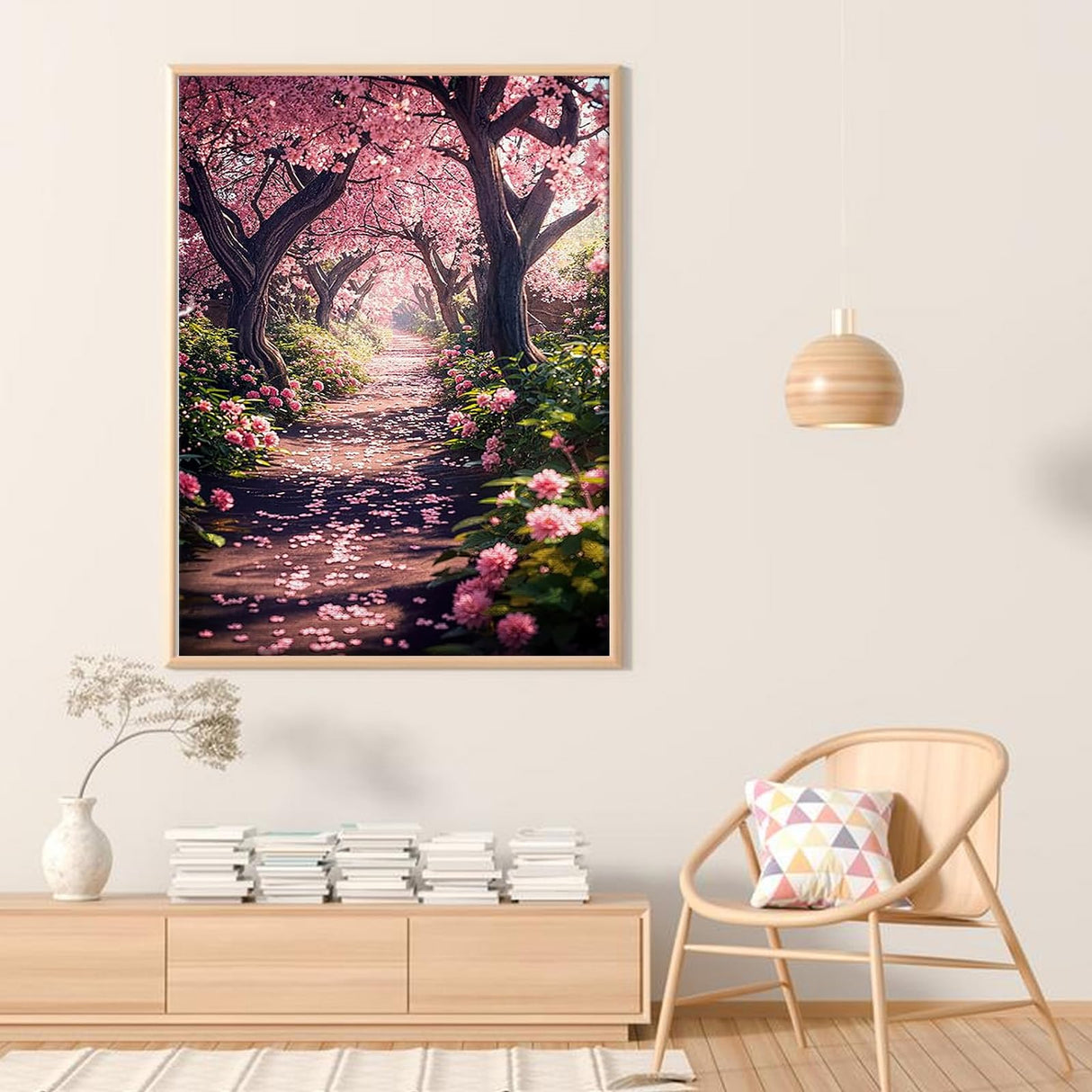 Diamond Art Kits for Adults Beginner- Cherry tree blossom DIY Modern Diamond Painting Kits 5D Diamond Dots Gem Art Crafts with Tools Round Full Drill Funny Crafts for Home Wall Decor&Gift 12x16inch Fairyland JinWenn