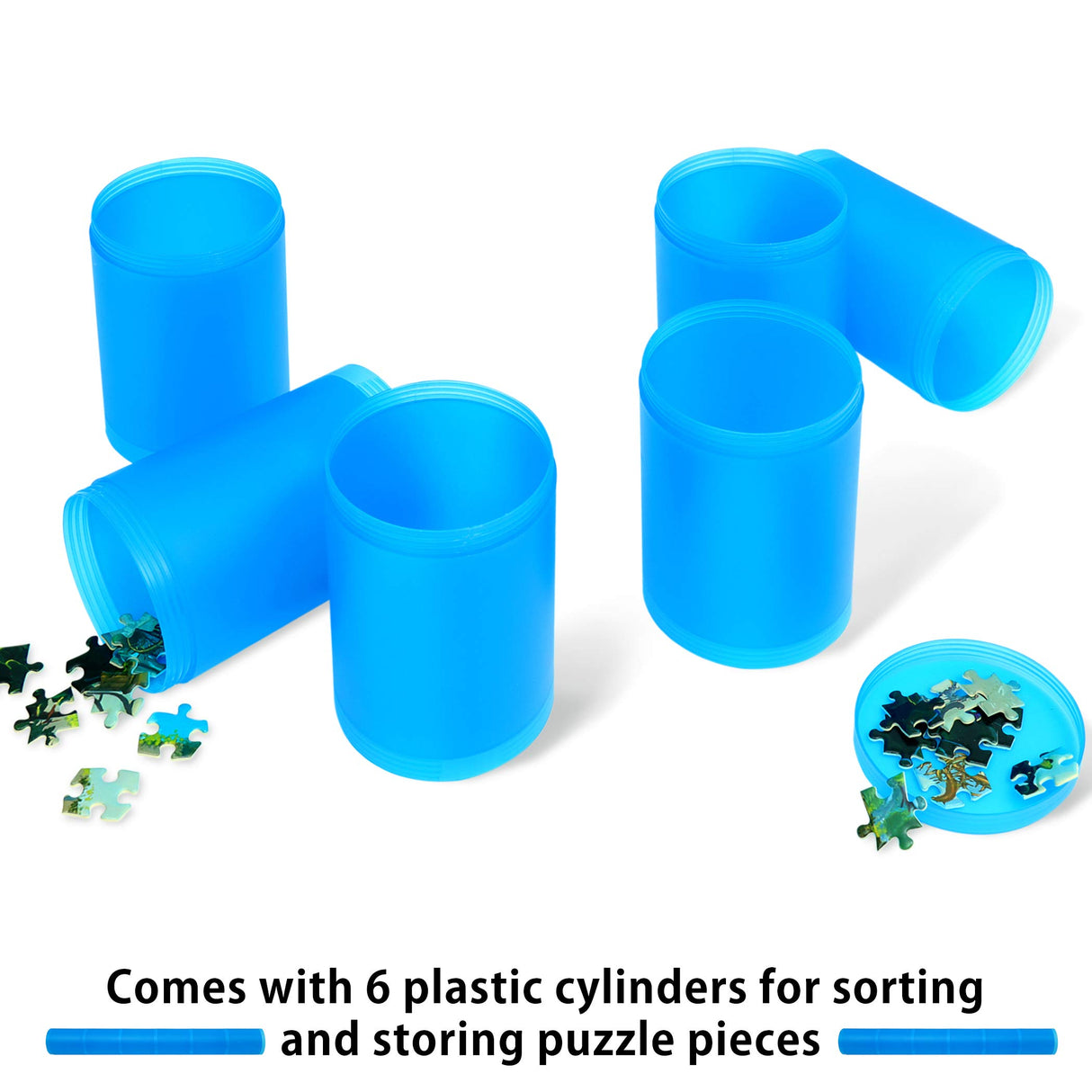 LAVIEVERT 2-in-1 Reversible Jigsaw Puzzle Mat, 2mm Thick Neoprene Puzzle Mat Roll Up, Portable Puzzle Board Holder Saver with Storage Bag & Plastic Cylinder Up to 1500 Pieces - Black & Khaki LAVIEVERT