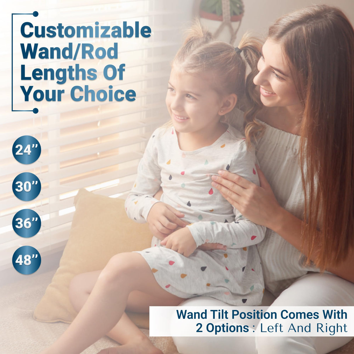 TailorView Customizable Wood Horizontal Cordless Window Blinds - 2 Inch Slats - Walnut (Medium-Dark Brown,) Outside or Inside Mount. TailorView