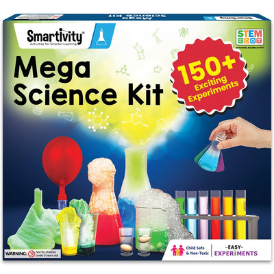 Smartivity Mega Science Kit 108 Mind-Blowing Chemistry Science Experiment Kit for Boys & Girls Age 6,8,10,12,14 Years Old Kids Safe & Non Toxic Chemistry Kit Stem Educational Toys