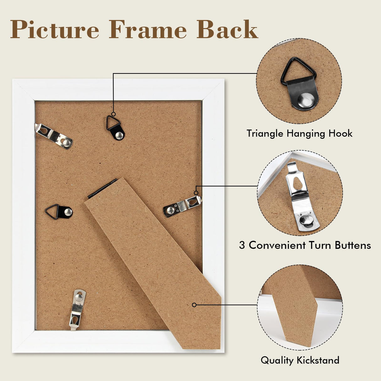 Daofary 5x7 Picture Frame Set of 6, Rustic Farmhouse Photo Frame, Display 4x6 with Mat or 5x7 Without Mat for Decorative on Wall Hanging and Tabletop Placement Daofary