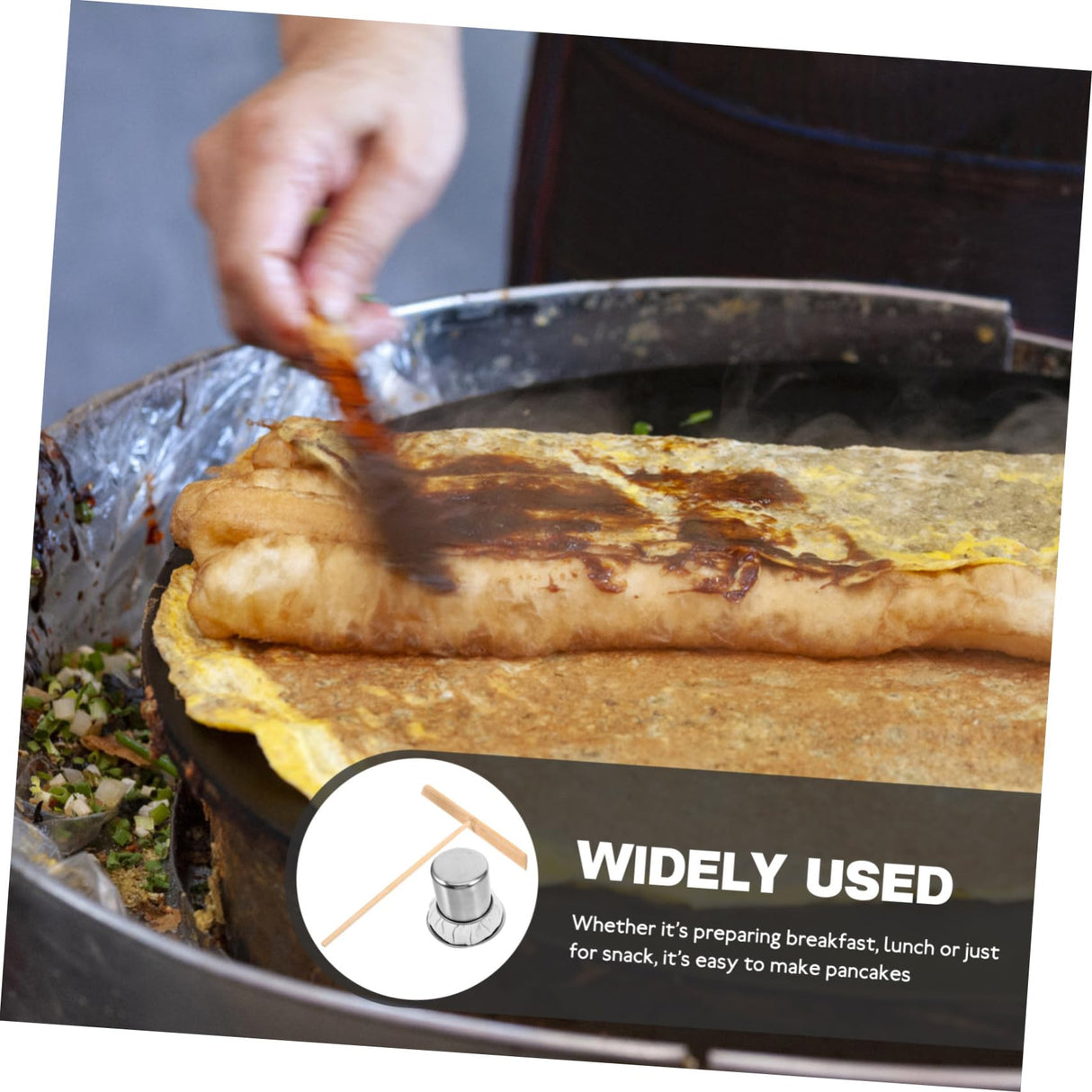 OFFSCH Stainless Steel Oil Brush for Pancakes Pancake Grease Brush Crepe Spreader Multipurpose Kitchen Tool OFFSCH