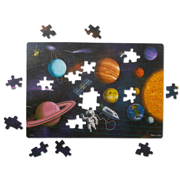 Melissa & Doug Natural Play Cardboard Jigsaw Floor Puzzle: Outer Space ...