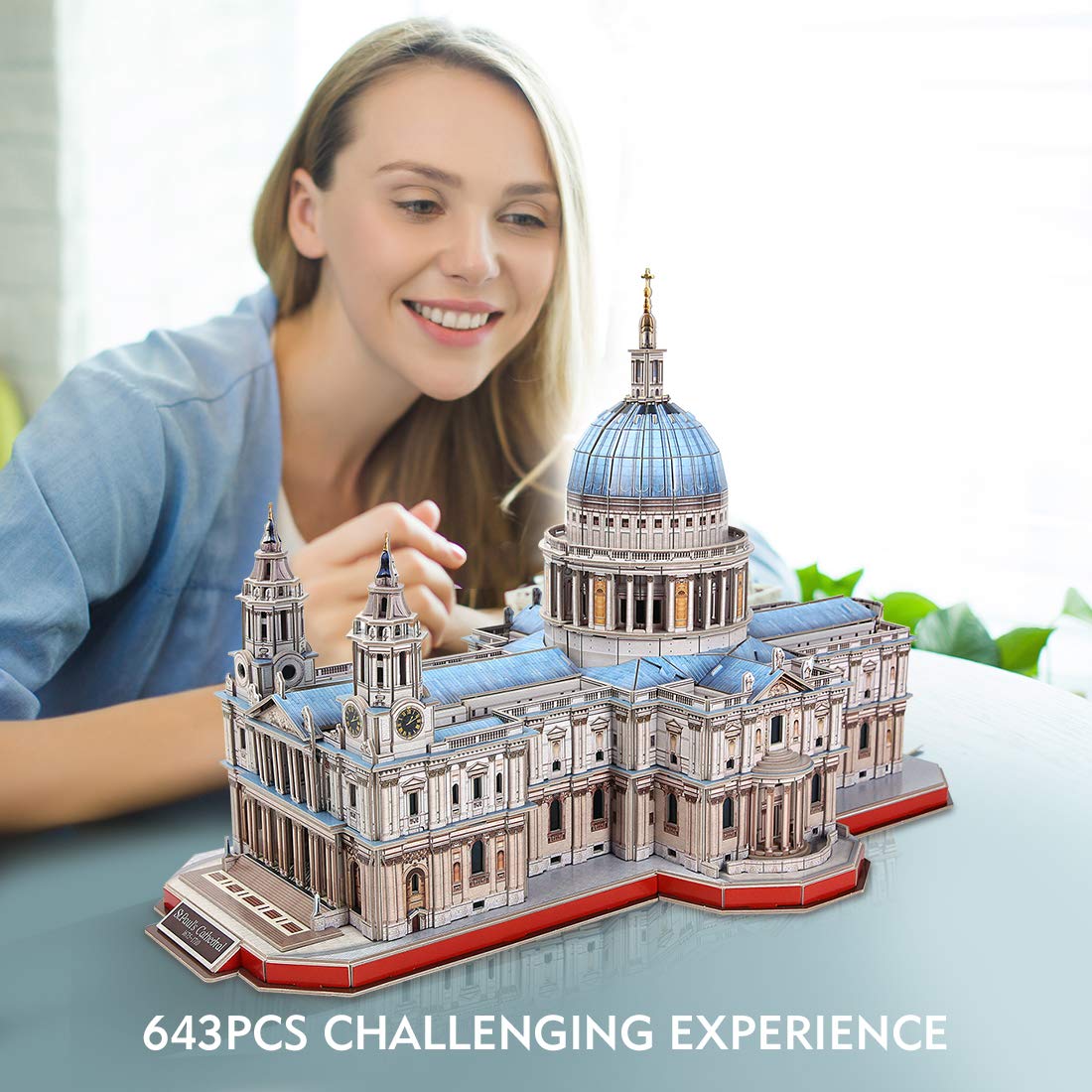 CubicFun 3D Puzzle - Large Saint Paul's Cathedral 3D Puzzles for Adults - Half-Opening Architecture, Enjoy Interior Views - Anniversary/Wedding/Souvenir/Birthday/Christmas/Teacher Gifts - 643 Pieces CubicFun