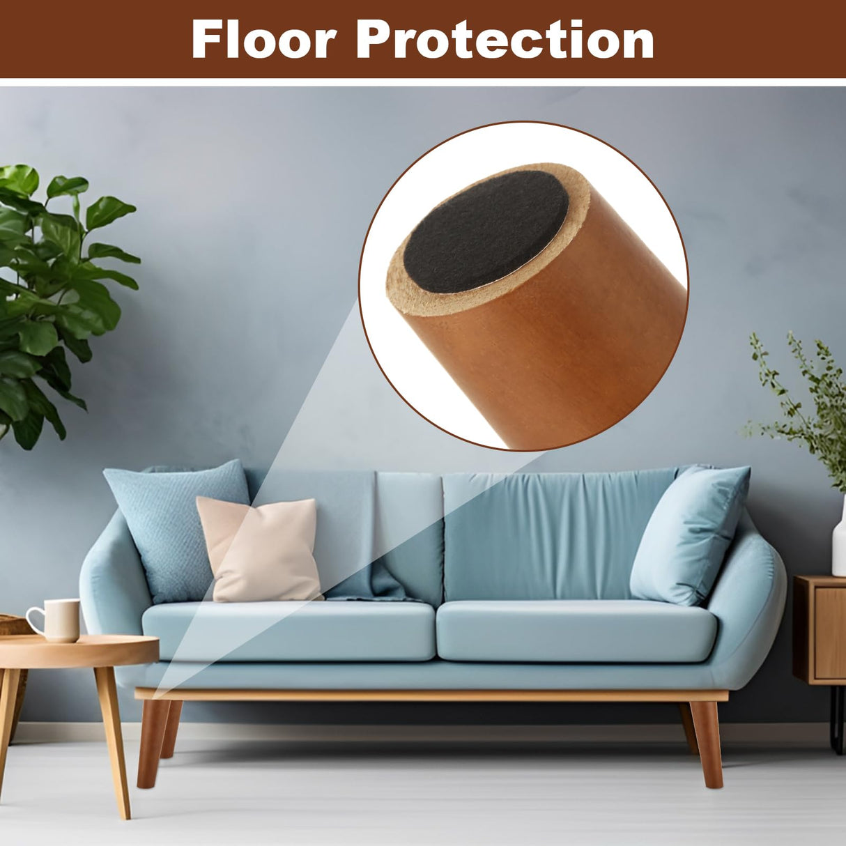 FVIEXE 8 Inches Angled Wood Furniture Legs Set of 8, Wooden Couch Sofa Chair Legs Replacement, Modern Mid Century Furniture Legs for Coffee Table End Table Side Table Night Stand, Slanted FVIEXE