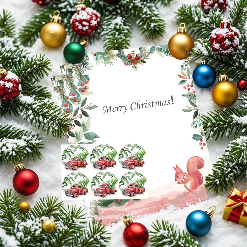 168Pcs Christmas Stationery Set - 8.5 x 11'' Letter Paper, Envelopes, Stickers for Office, New Year, Xmas Roscid