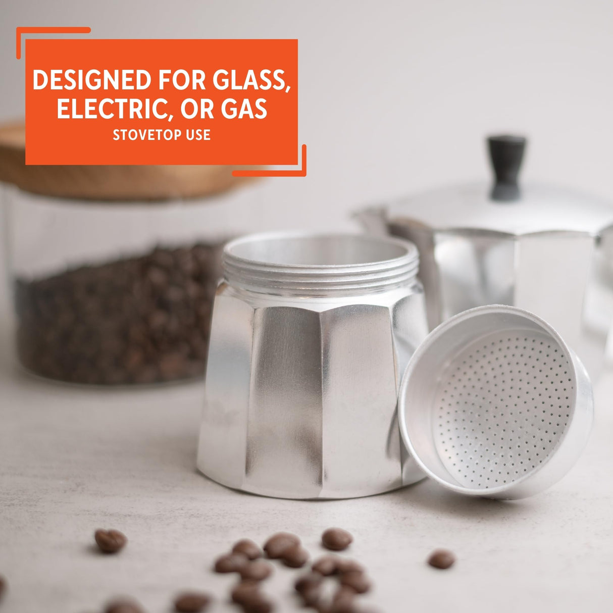 Imusa USA Aluminum Stovetop 6-cup Espresso Maker (B120-43V), Silver Imusa