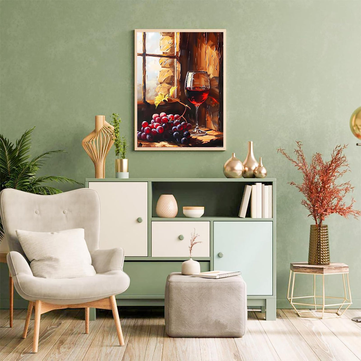 UPABLUNSO Wine by The Window Diamond Painting Kit for Adult DIY Full Drill Diamond Art Wine 5D Diamond Dots Kits Painting Crafts for Home Decor 12x16 inch UPABLUNSO